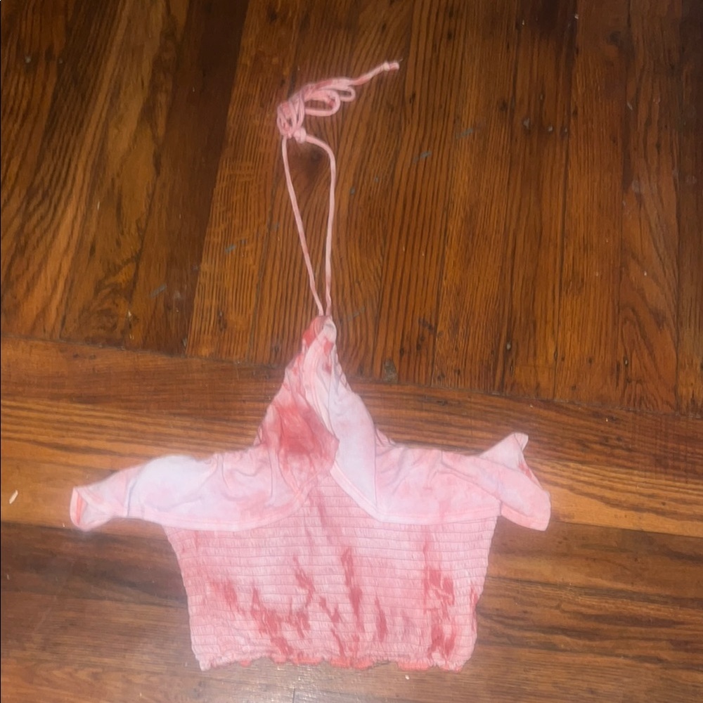 Pink Off-Shoulder Crop Top